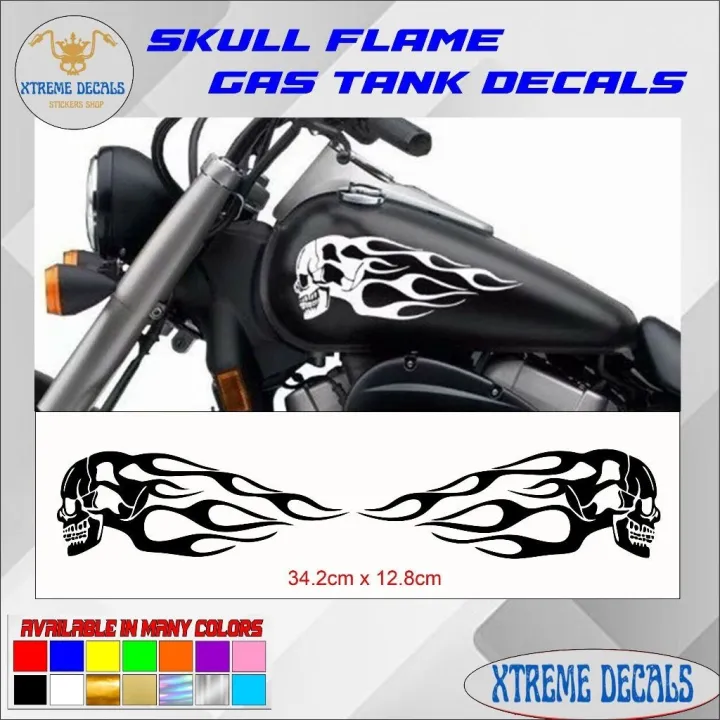 2Pcs%20Universal%20Motorcycle%20Gas%20Fuel%20Oil%20Tank%20Skull%20Flame%20sticker%20waterproof%20-%20Image%202