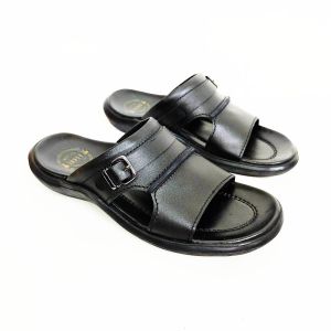 Sandal Kulit Pria Tapak Karet Tebal Lentur Ringan