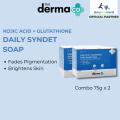 The Derma Co Kojic Acid + Glutathione Daily Syndet Soap with L-Glutathione & Alpha Arbutin | Reduces Dark Spots, Pigmentation & Blemishes - 75g