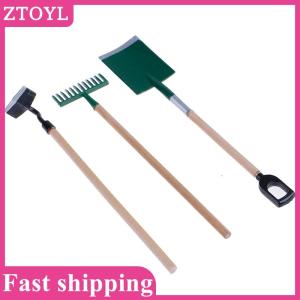ZTOYL💝 3psc/Set Metal Garden Spade Rake Tools For Dolls House Miniatures Accessories