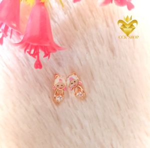 Anting Jepit Anak Boneka Cantik Lapis Emas 18K