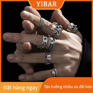 YIBAR 7 cái bộ Punk Rắn Nhẫn Cho Phụ Nữ Gothic Spider Người Đàn Ông Đồ Trang Sức Thời Trang Quà Tặng Phụ Kiện