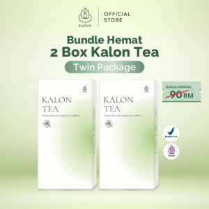 Twin Package 2 Kalon Saffron Delight Detox & Slimming Tea | Organic Green Tea Bags | Weight Loss Herbal Tea | BPOM Certified
