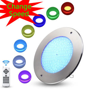 【Buy 3 RGB Free 18key Controller】26cm Ultra thin Swimming Pool Lamp Stainless Steel Swimming Pool Light High Power 12W/18W/35W/54W AC12V RGB Underwater Pool Led Light Wall Mounted Ip68 Waterproof LED Lights Underwater Night Lamp
