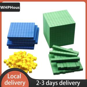 [COD] WHPHous Ship within 24 hours Ten Blocks Complete Set Kids Math Plaything Math Blocks Plastic Base Ten Set Cube Kids Math Plaything Counting Cubes Set