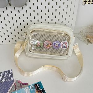 EchoBliss  กระเป๋าใส่ปวดสไตล์ญี่ปุ่น ins แบบสองมิติกระเป๋าสะพายข้างแบบใสสดใสหวานสดใสสำหรับผู้หญิงกระเป๋าทรงสี่เหลี่ยมใบเล็กสะพายข้างแบบลำลองแมทช์ลุคง่ายสำหรับนักเรียน