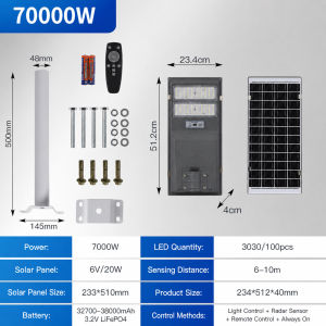 【Free Shipping】Solar Street light with solar panel High Brightness Stable Lights Outdoor Waterproof Solar Light Original LED 90000W Automatic Lamp Free Stand with Remote Control Courtyard Parking Lot Street Garden
