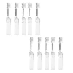 10Pcs Travel Toothbrushes Foldable Compact Design Disposable Hygienic Soft Bristles Individually Wrapped Portable