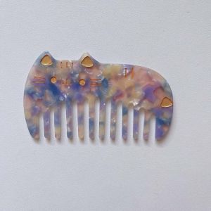DYJKOUG Acetate Acetic Acid Comb Cat Cartoon Makeup Comb Creative Wide Toothed Hairdressing Combs Women