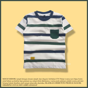 MOCIO MIDORI - usia1-12th - kaos distro anak laki-laki - kaos anak laki-laki - kaos salur anak - kaos stripe anak - baju salur