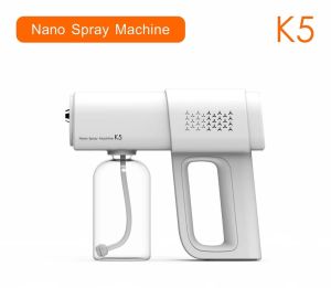 IKIO. K5 Nano Spray Gun Disinfecting Machine | Wireless Atomized Disinfection Gun | Rechargeable Blue Light Sprayer Air Purification Machine | Sanitizer Spray Gun with USB Charging Blue Light Nano Disinfection Machine