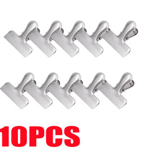 10Pcs T Shape Food Bag Clips / Document Bag Sealer Clip / Stainless Steel Storage Clamps / Fresh-keeping Storage Kitchen Gadgets / Sealing Pocket Clamps