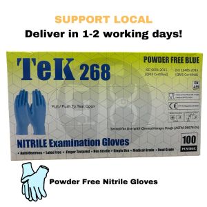 Blue Powder Free Nitrile Glove (Ex-Stock)