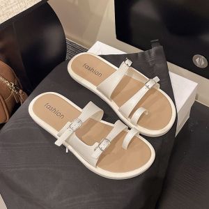 [Free Shipping] Chuangxingjia 2025 Summer Fashion Womens Sandals Versatile Beach Roman Style Breathable Durable Trendy Toe-Loop Sandals
