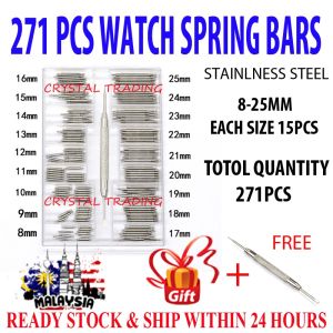 Watch Repair set stainless steel watch band spring bars strap link pins Spring Bar tools 271pcs 8mm-25mm