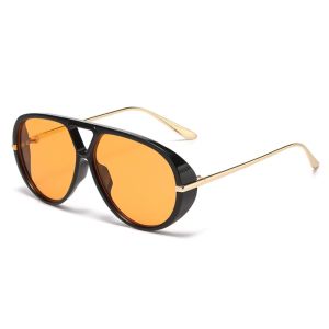 HPVDBP Leopard Print Large Frame Sunglasses Shades Irregular Multicolor Lenses Eyewear Fashion Pilot UV400 Sun Glasses Women