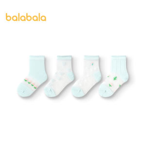 Balabala cô gái vớ trẻ em tất lưới mùa hè mỏng thoáng khí vớ cao đến giữa bắp chân ngọt ngào nghệ thuật dễ thương bốn đôi