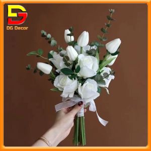Bó Hoa Lụa Bó Hoa Sáp Cầm Tay Cô Dâu Chụp Ảnh Ngày Cưới Nhiều Màu Sắc DC-475
