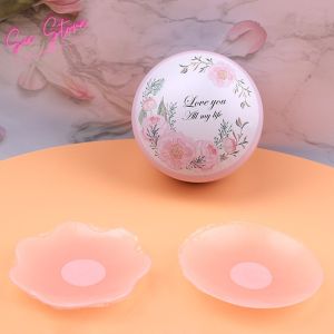 Set 5 Cặp dán ngực silicon trong suốt tệp với da dán ti chống lộ Hộp 5 cặp sử dụng nhiều lần AN9990