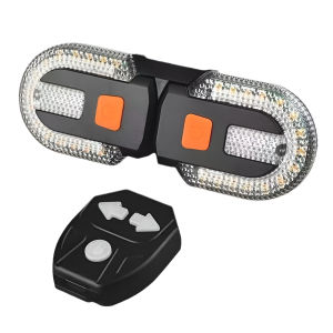 Bicycle Tail Light Wireless Remote Control Bike Rear Light Horn Left Right Turn Signal Type C Rechargeable Cycling Night Riding Safety Warning Lamp