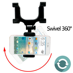 CH-007 Car Holder Rear View Mirror Universal Mount HP di SPION Tengah Mobil Depan Bisa Puter 360 Derajat