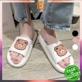 OFM-S59 Sandal Wanita Motif Beruang Anti Slip Nyaman Empuk / Sandal Rumah Slip-On / Sendal Bear. 
