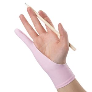 KECTTIO Comfortable Black Blue Grey Pink Anti-fouling Art Supplies Tablet Drawing Glove Painting Glove Two Finger Glove