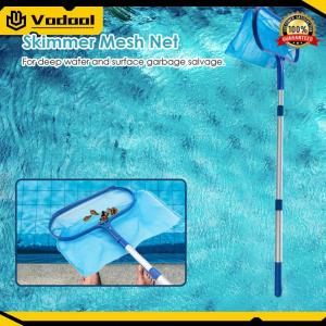 Pond Removal Cleaning Leaf Rake Mesh Swimming Pool Skimmer Net w/Telescopic Pole