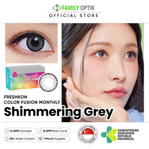 Freshkon Colors Fusion Shimmering Grey 1 Pasang Monthly Softlens Warna Bulanan
