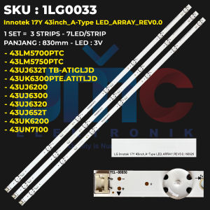 BACKLIGHT TV LG 43 Inch 43UN7100 43UJ632T TB-ATIGLJD 43UJ652T 43UJ6200 43UJ6300 43LM5700 43LM5750 43UJ6320 43UK6200 43UK6300 43UK6300PTE.ATITLJD