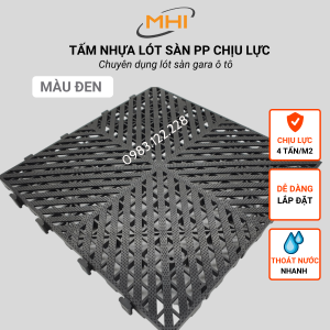 Tấm Thảm lót sàn Gara ô tô MHI nhựa PP chịu lực kích thước 40x40x2.3cm