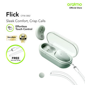 oraimo Flick OTW-3002 True Wireless Stereo Bluetooth Baterai Tahan Lama Headset Earphone Tahan Air Tahan Air Bass Kuat Kaya Hitam Oranye Speaker Mini Laptop Earphone Headset Kabel Mic Bass Stereo Wired Murah Sport Long Lasting