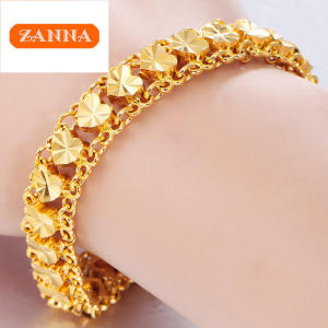 gelang tangan emas bangkok cop rantai tangan emas 916 emas suasa 375 original Lucky Love Korea & Bangkok Gold Bracelet peach heart bracelet for women and men fashion jewelry