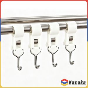 Vacaka 4Pcs Hook Clips Multi-Purpose Non-Marking Clothes Durable Clamp Hooks
