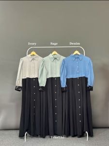 BEST SELLER! Dress FAATIN Crinkle Motif Pitch X Polos Glamour Dress Kekinian 2024