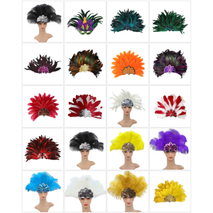 Elegant Feathered Headband Shimmering Sequined Headwear for Women Carnivals Party Wear and Special Occasion Costume