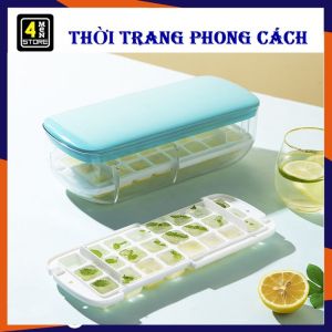 Khay Đá Thông Minh 2 Tầng 48 Viên - Khay Làm Đá Silicon Có Nắp Đậy Chống Mùi Tủ Lạnh - Khuôn Làm Đá  Làm Thạch Cao Cấp