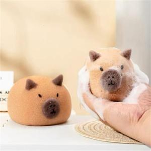 Plushes Capybara Bath Sponge for All Ages Providing Comfort and Durability in Every Wash Face Washing Sponge Bath Tool