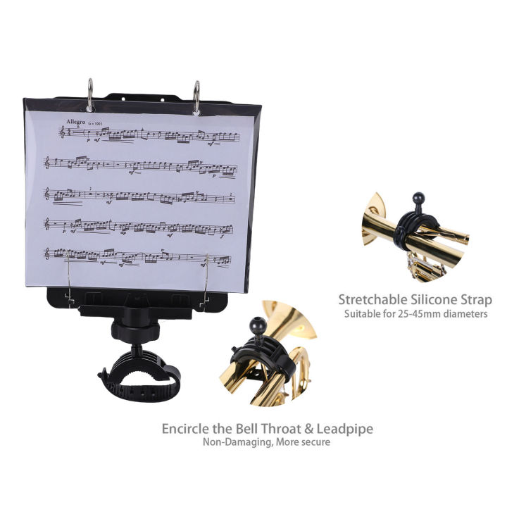Jiawu%20Trumpet%20Marching%20Lyre%20Adjustable%20Marching%20Band%20Lyre%20for%20Trumpet%20Marchings%20Band%20Accessory%20with%20Flip%20Folder%20Includes%205%20Refill%20Sleeves%20Quick%20Disassembly%20Design%20Stable%20-%20Image%204