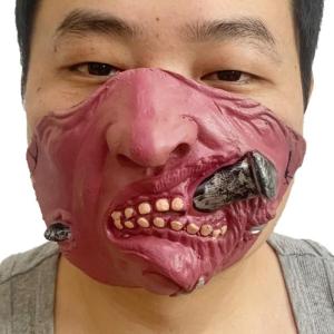 Horror Pig Mask Novelty Funny Mask Dog Mouth Mask Latex Half Face Mask for Halloween Costume Party Cosplay Props Gift