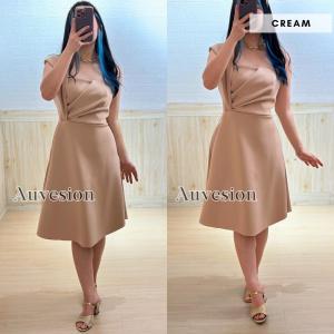4955 Ernity One Shoulder Scuba Midi Dress Pesta Wanita