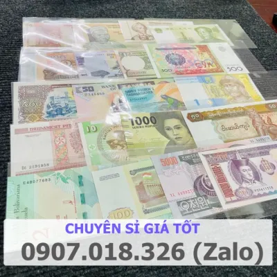 [SALE TẾT 2025] Bộ Tiền Kỷ Niệm Sưu Tập 20 Nước(Quốc Gia) Khác Nhau Kèm Bao Lì Xì Sang Trọng