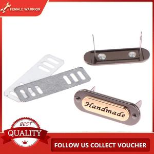 Female Warrior 2pcs handmade ป้ายโลหะแท็กรูปไข่สำหรับเสื้อผ้ากางเกงยีนส์กระเป๋า DIY งานฝีมือ