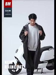 HOTOP Premium Oxford Cloth Rain Coat For s Hooded Long Raincoat With Double Brim Motorcycle Rain Jacket 雨衣 Baju Hujan Waterproof