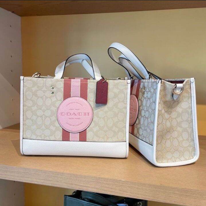 4113 Coach Original Dempsey Carryall In Signature Jacquard With Stripe And  Coach Patch - Light Khaki / Pink | Lazada PH