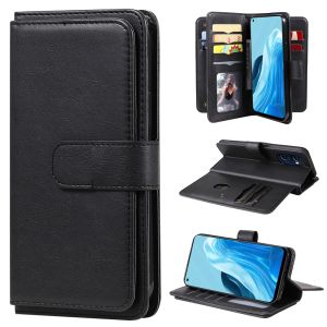 For OPPO Reno 12F 8T 8Z 7Z 5G / Reno 12 8 7 5 Pro Phone Case Magnetic Leather Wallet 10 Card Slot Couples Flip Cover Casing