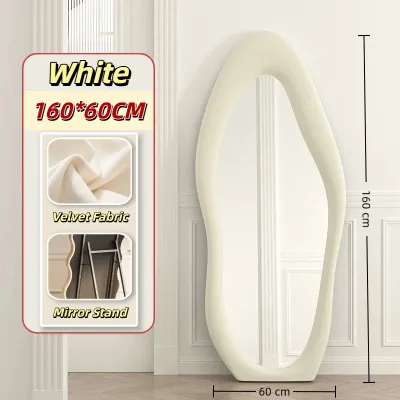 160*50CM HD Whole Body Stand Mirror Floor/Wall Mount Dual Use Vertical Arch Full Body Mirror Metal Frame Full-Length Mirror Explosion-proof Nordic for Bedroom Living Room Live Broadcast
