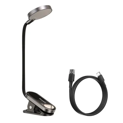 Baseus LED Clip Table Lamp Stepless Dimmable Wireless Desk Lamp Touch USB Rechargeable Reading Light LED Night Light Laptop Lamp For Home Office Children Study Working Light