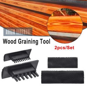 2pcs Black Rubber Wood Grain Paint Roller DIY Graining Painting Tool Wood Grain Pattern Wall