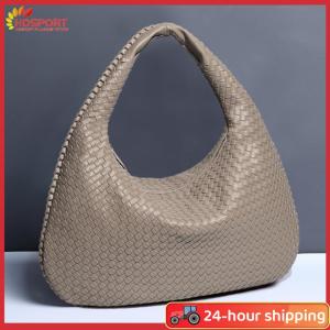 【HOSPORT】Women Top Handle Bag PU Leather Underarm Hobo Bag Versatile Braided Clutch Bag Soft Shoulder Handbag Shopper Purses
